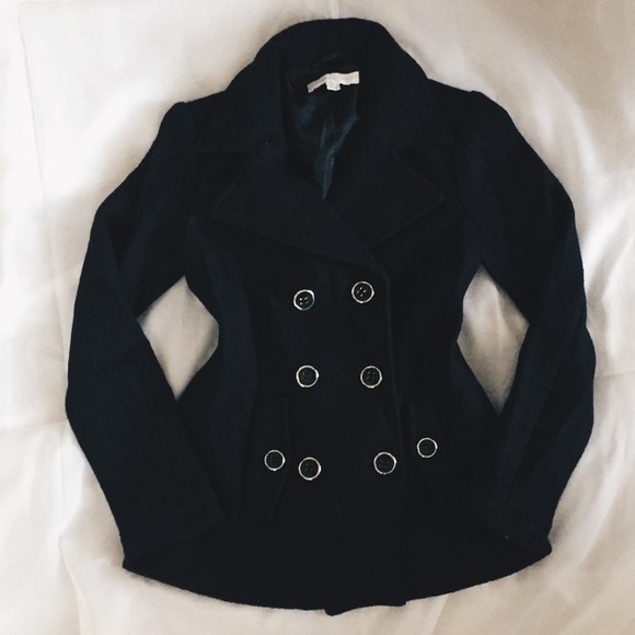 Wool pea coat. Black. In great condition. - Picture 1 of 4